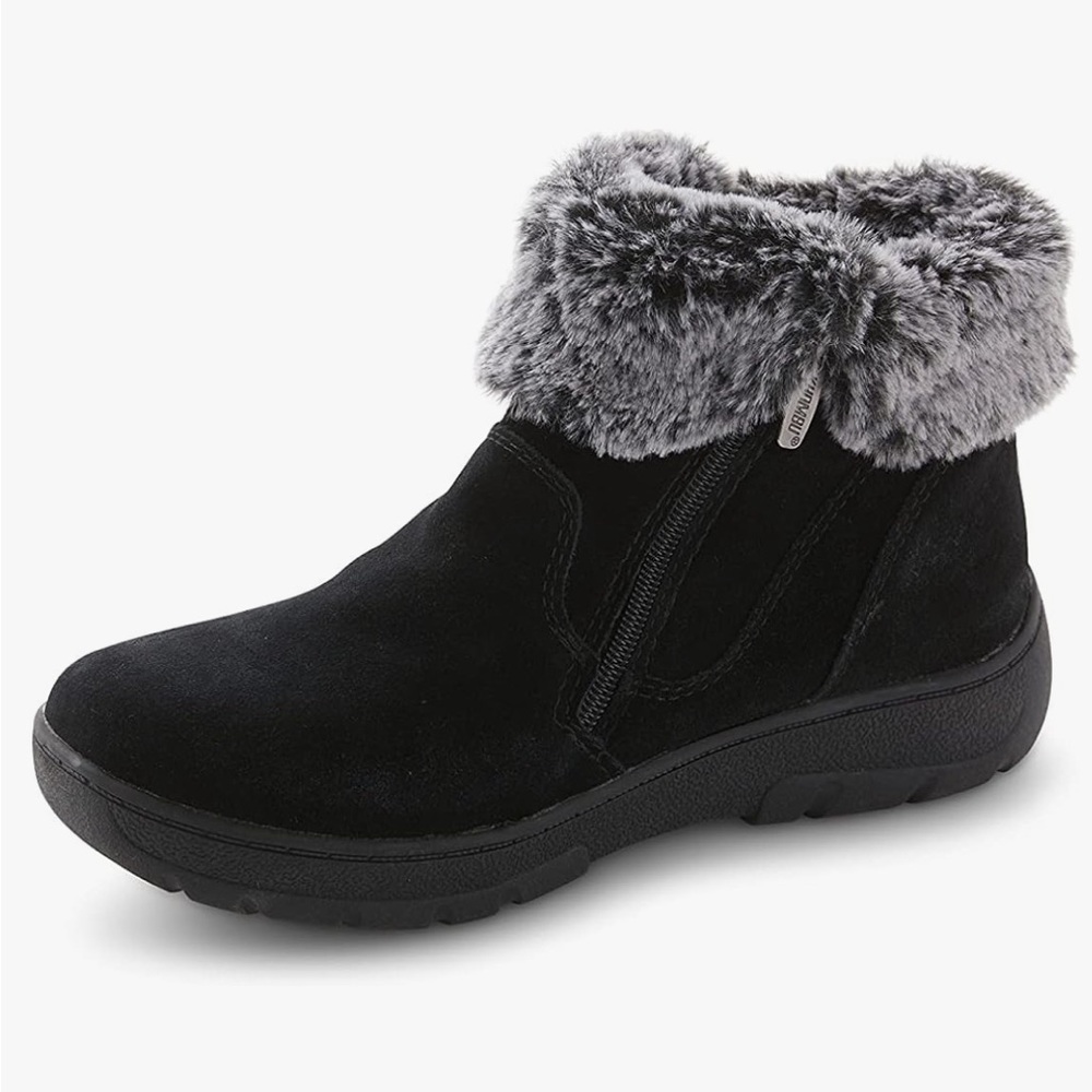 Khombu Women's Jessica Ankle Boots Faux Fur Shearling Lining sz 8